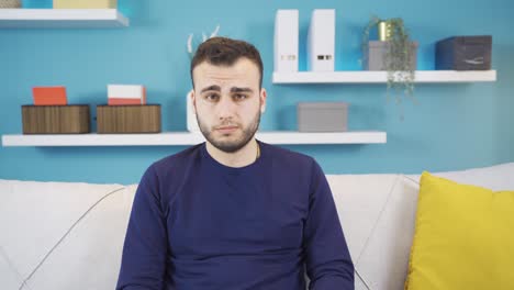 retrato de un joven con una cura sin éxito.