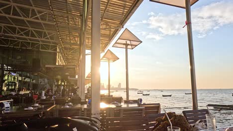 relaxing seaside dining with a stunning sunset view