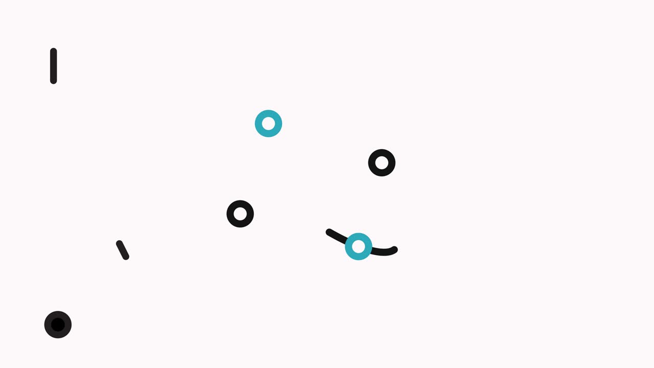 animación de línea de ciencia nuclear y de partículas con alfa