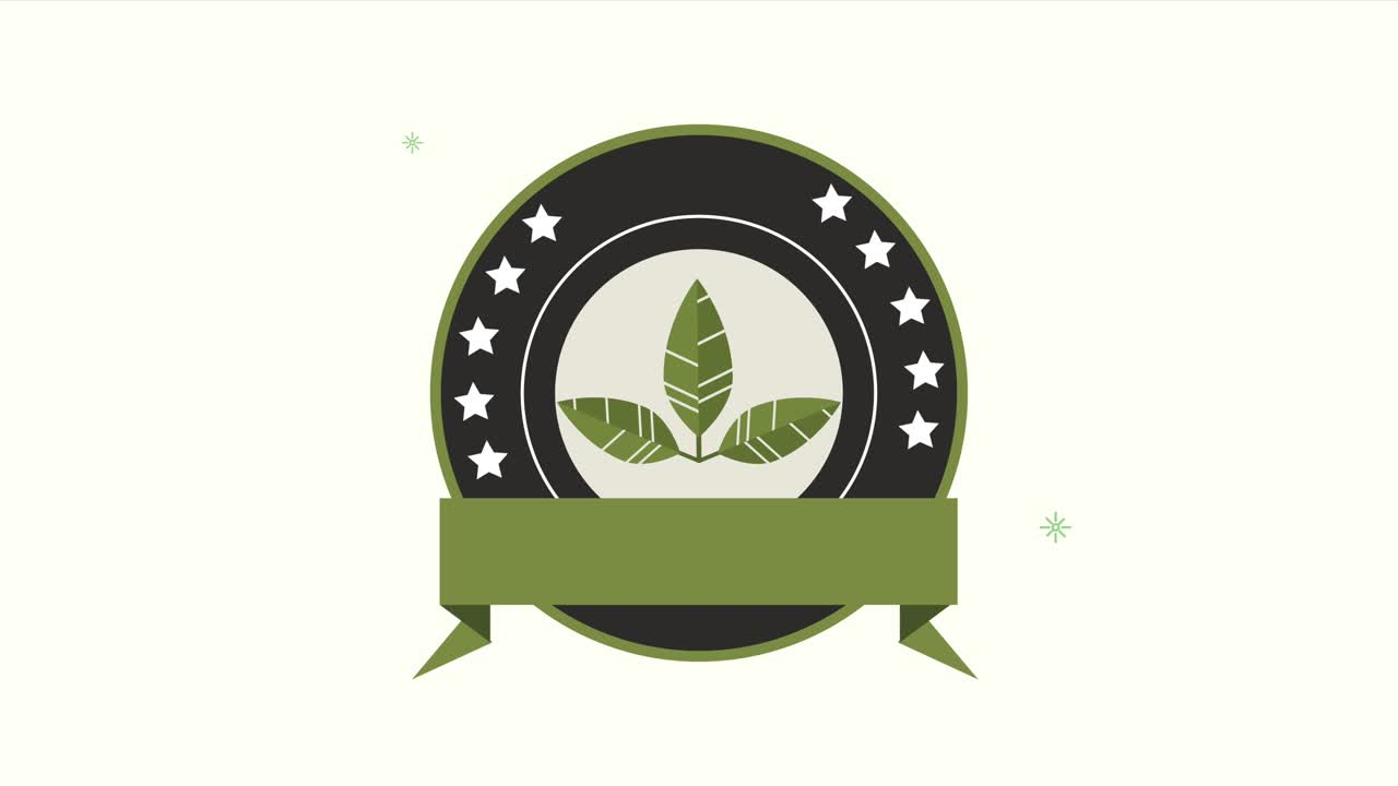 organic and natural quality emblem with plant