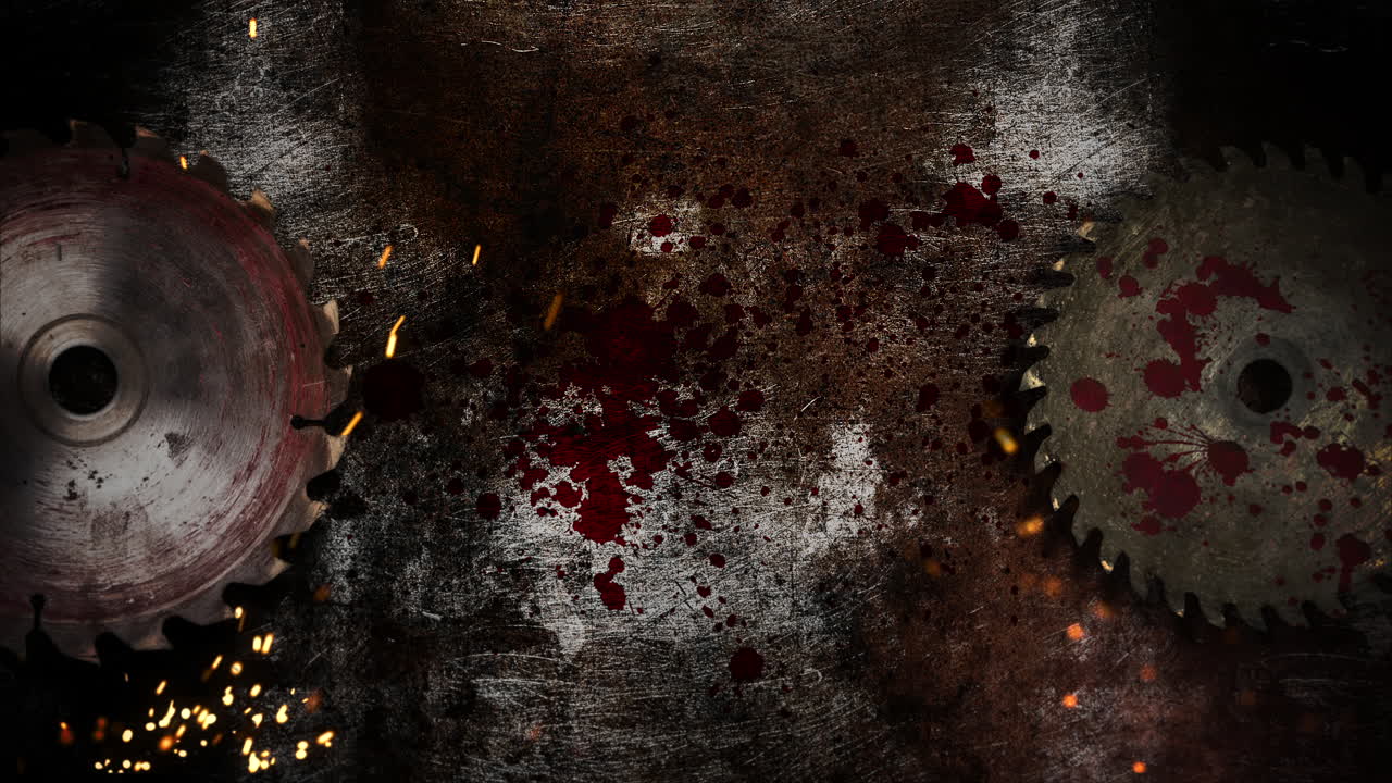 fondo de terror místico con sierra eléctrica y sangre oscura 2