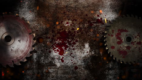 fondo de terror místico con sierra eléctrica y sangre oscura 2
