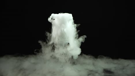 drink in glass of champagne with the effect of dry ice