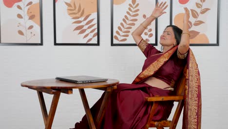 indian woman relaxing after work