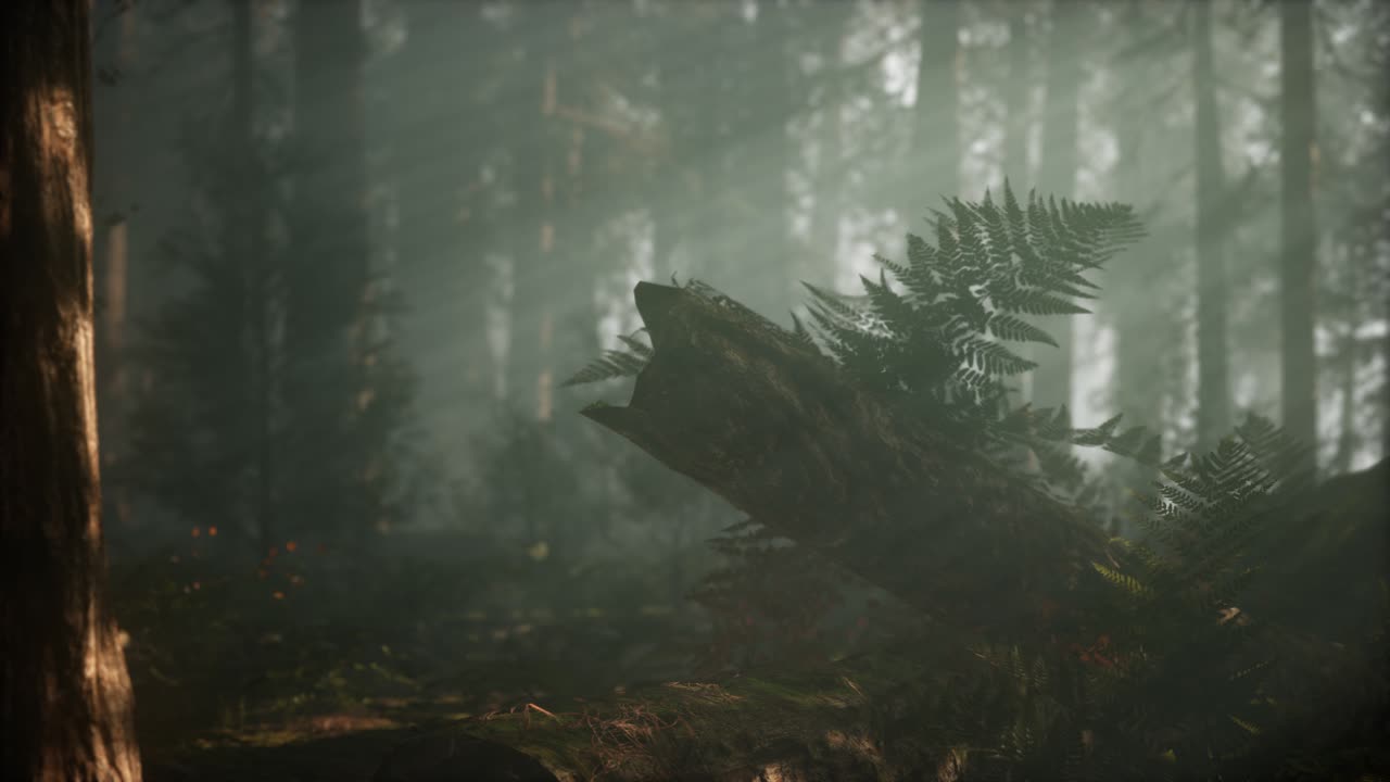 mañana con niebla en el parque nacional de la secuoya