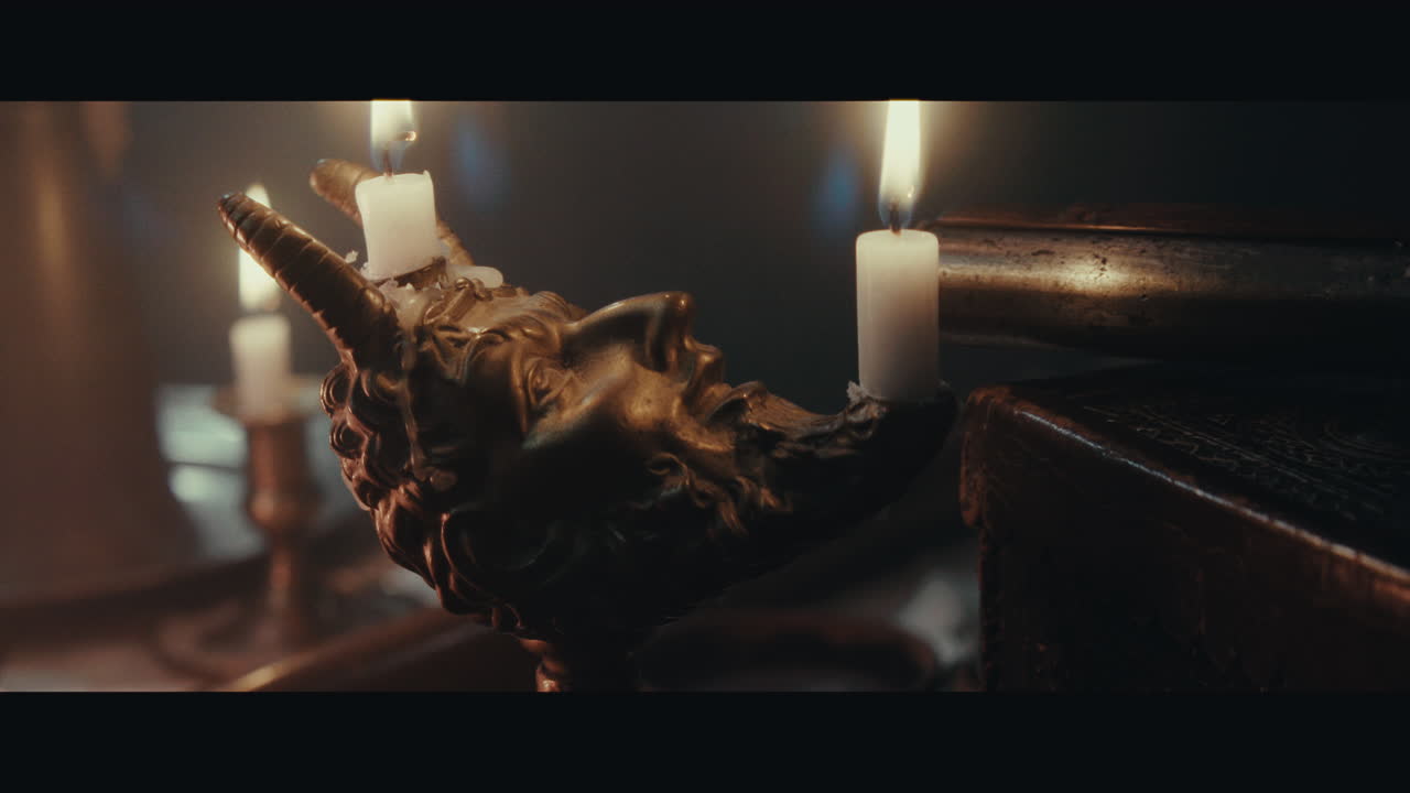 An old candelabra inside the sailing ship cabin