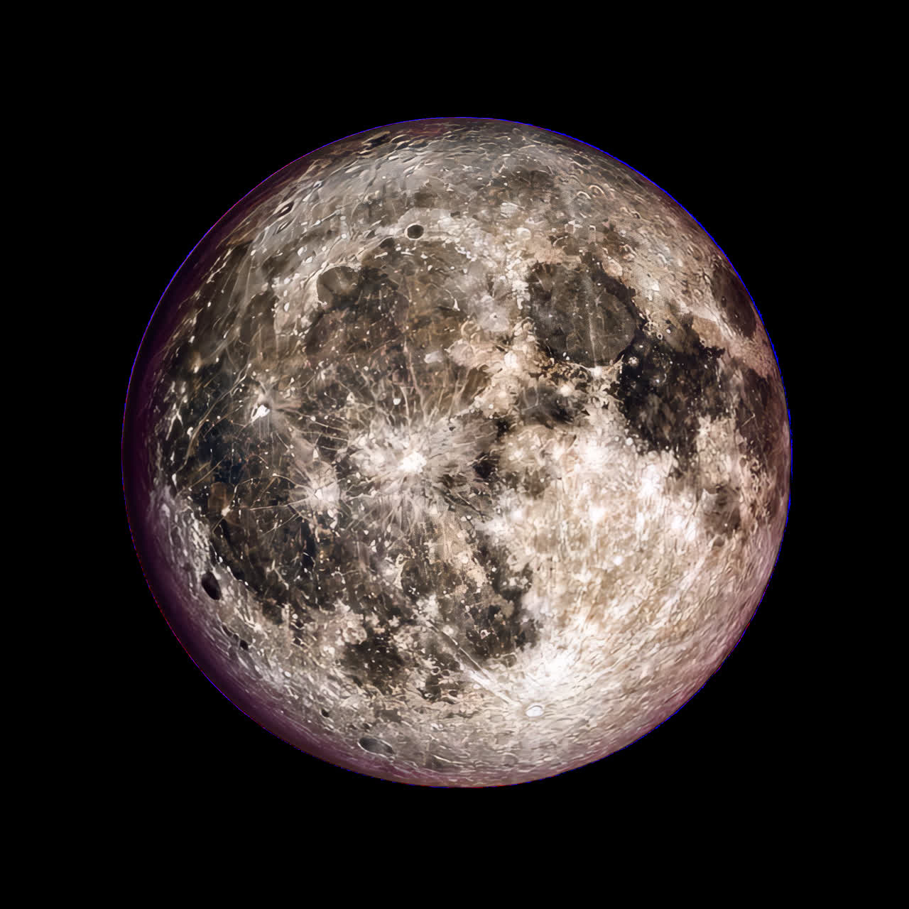 Vintage full moon animation isolated asset, transparent 4K video, alpha channel, ProRes 4444