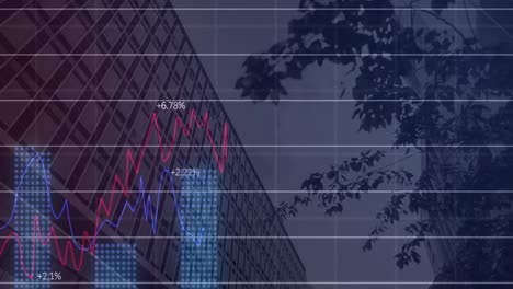 animation of data processing over cityscape