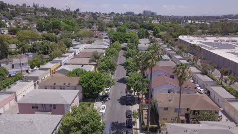 aerial view of los angeles suburb