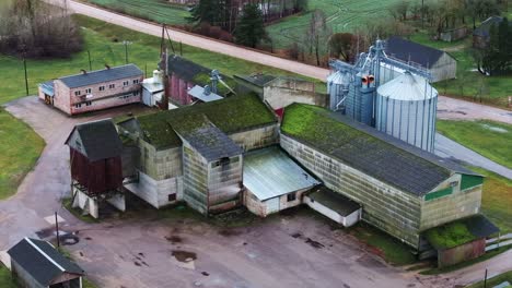 soviet-era grain facility with modern silos - vērgale, south kurzeme latvia