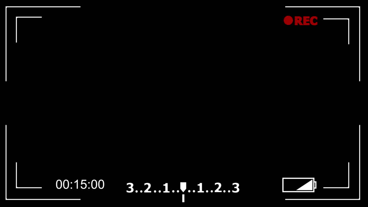 Camera Recording Viewfinder Overlay with Countdown and REC Indicator