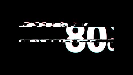 80% percent off glitch effect text digital tv distortion 4k loop animation