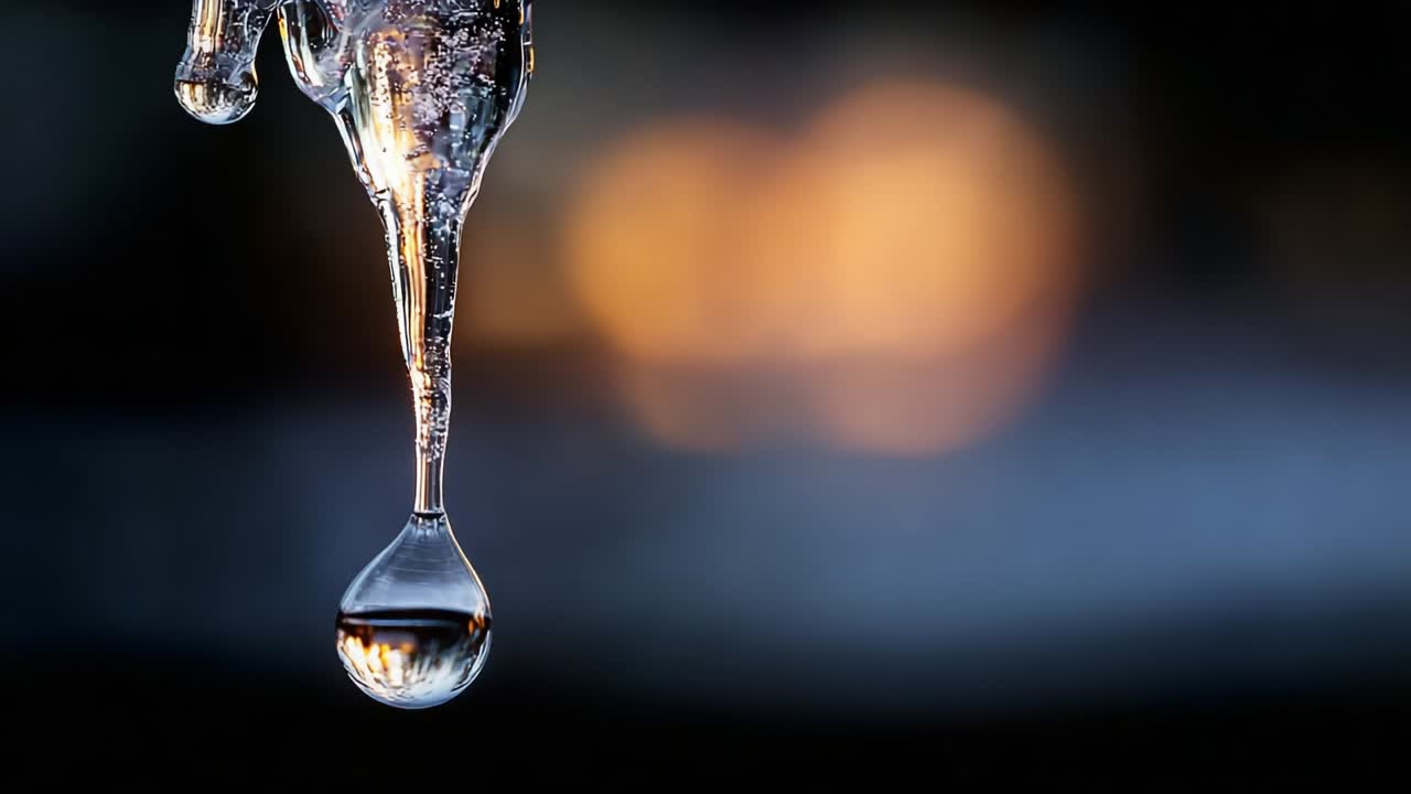Captivating Close-Up of Icicles Glimmering in Light: The Beauty of Dripping Water Captured in Two Frames from a Serene and Enigmatic Setting Featuring Nature's Chilling Artwork