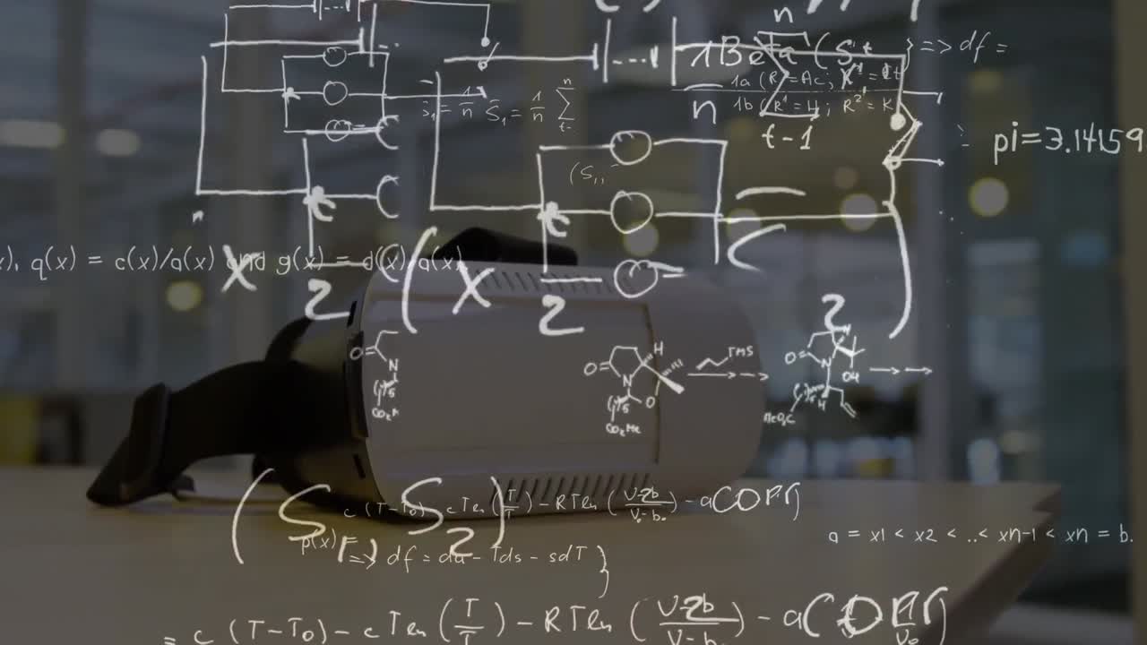 Animation of mathematical equations over vr headset