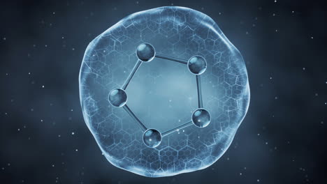 organic sphere with molecule inside, 3d rendering.