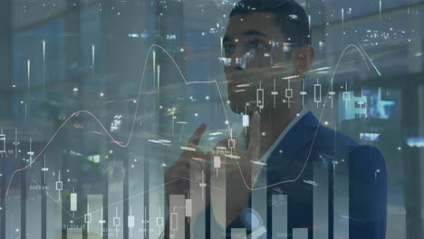 animación del procesamiento estadístico sobre el empresario y el paisaje urbano