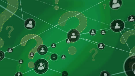 animation of network of connections over peculiars on green background