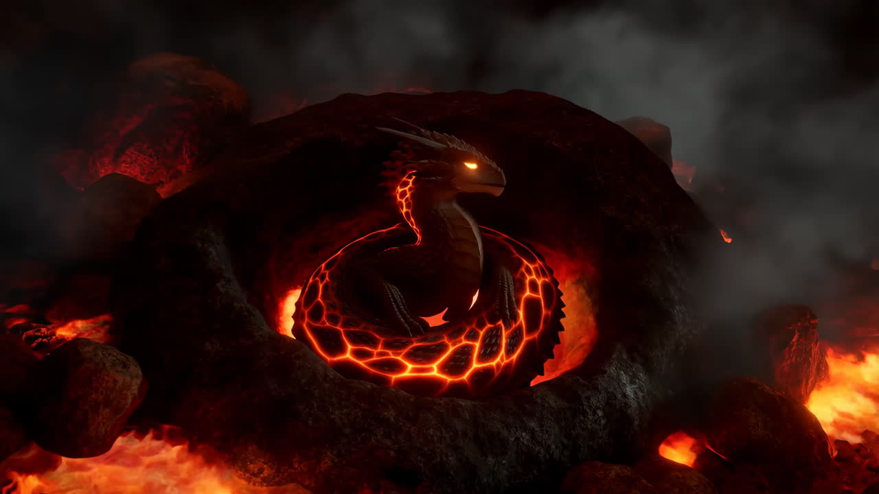 Dragon in a Lava Cave