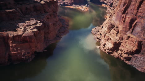 aerial view of a stunning canyon river