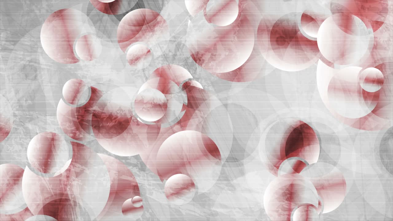 빨간색과 회색의 추상적인 기하학적 원 그룬지 비디오 애니메이션
