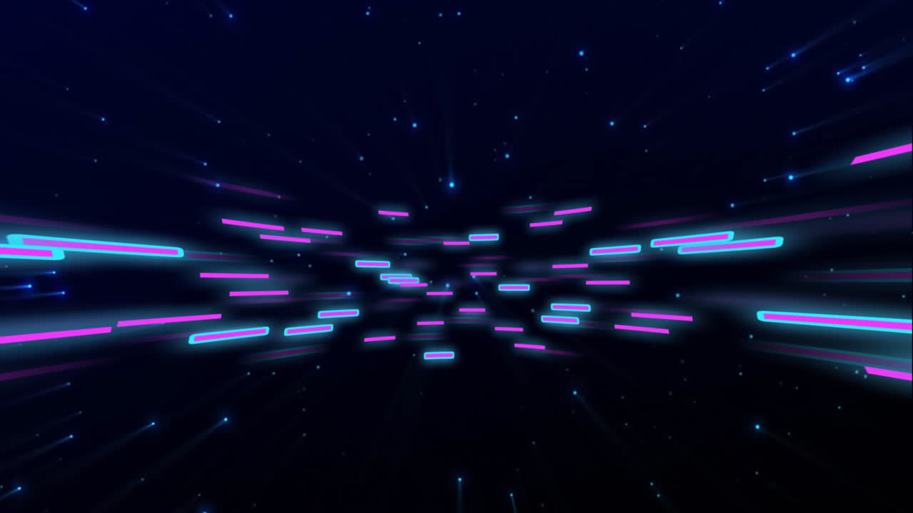 Animation von sich bewegenden blauen Formen auf schwarzem Hintergrund