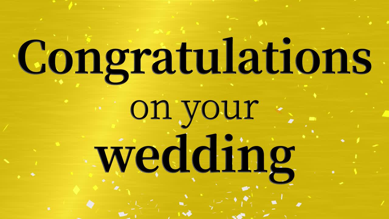 Congratulations on your wedding message text animation motion graphics