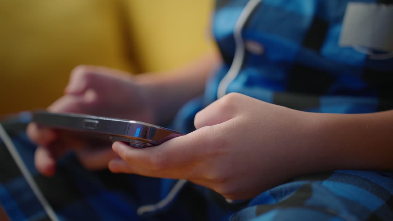 Child using a smartphone