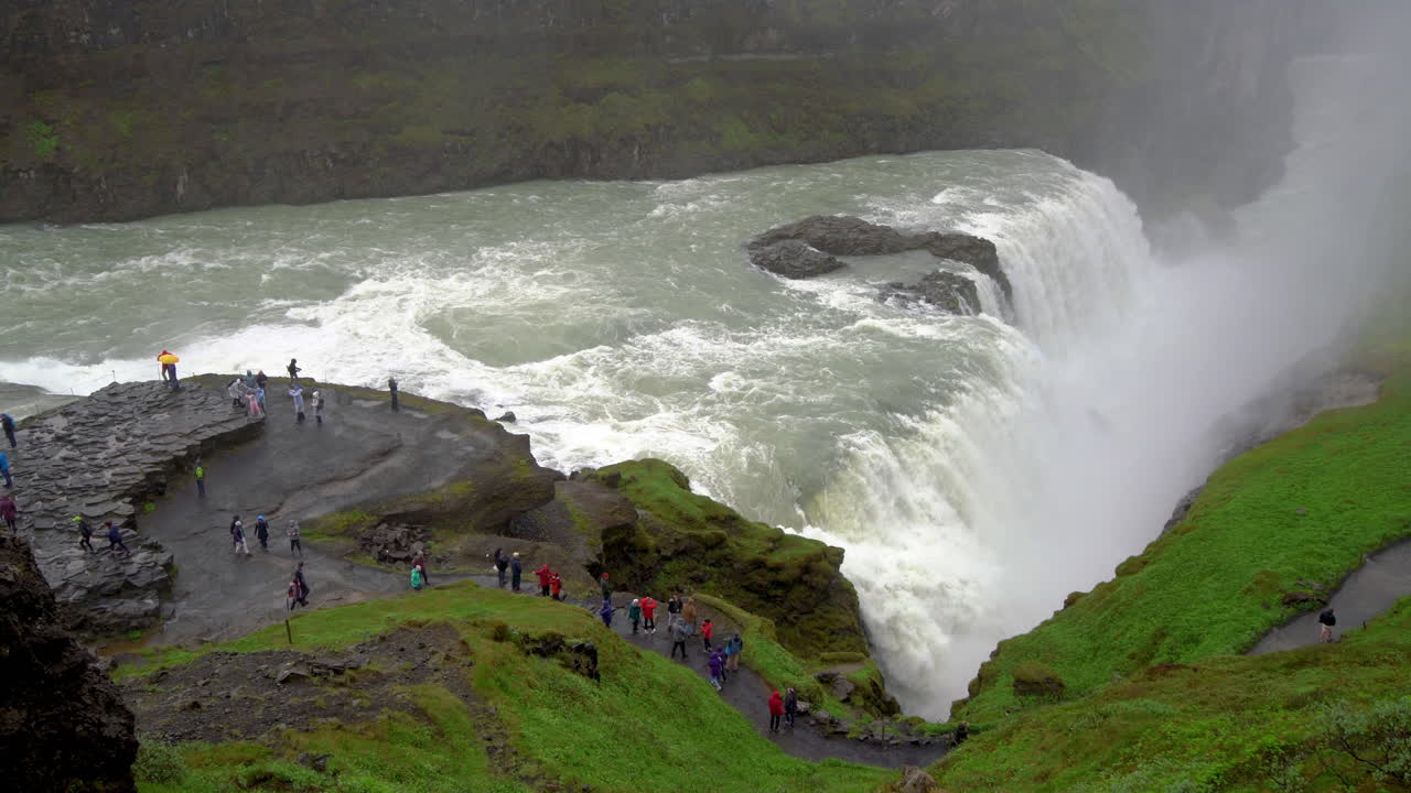 아이슬란드의 gullfoss 폭포의 풍경.