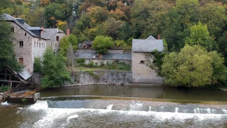 drone rises from the moat at the fairytale castle chateau de walzin