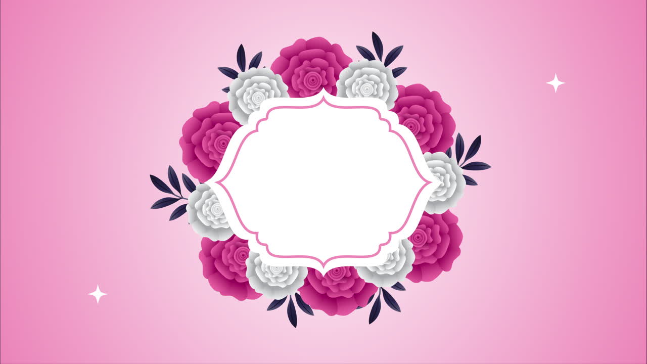 hermosas rosas flores jardín elegante marco de animación