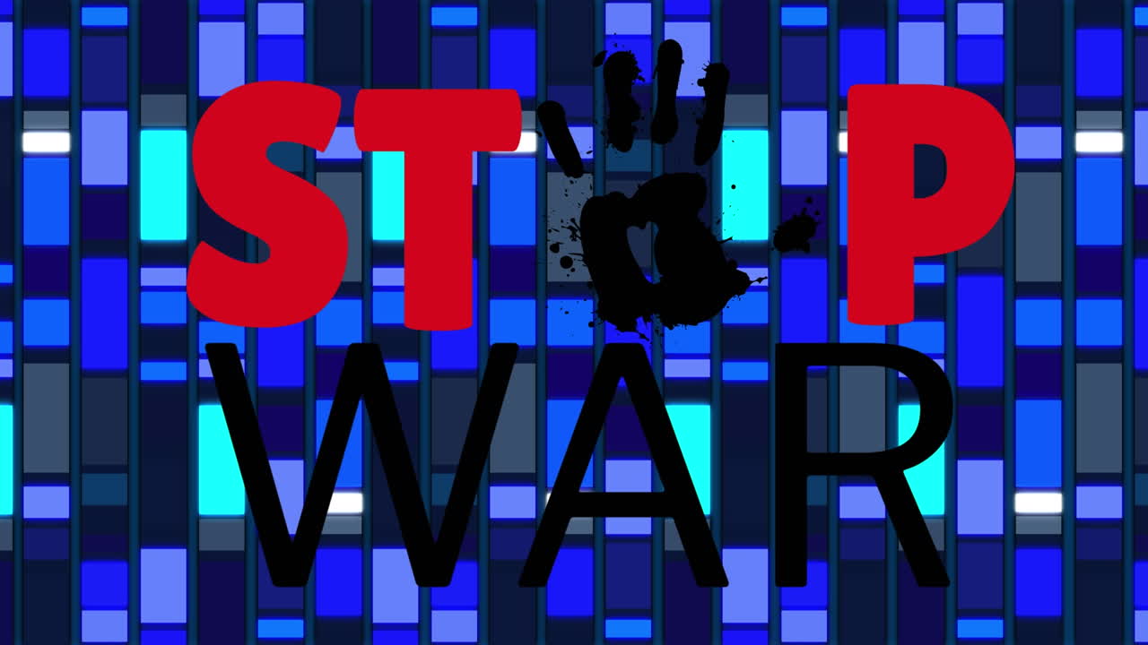 파란 빛을 통해 전쟁을 멈추는 애니메이션