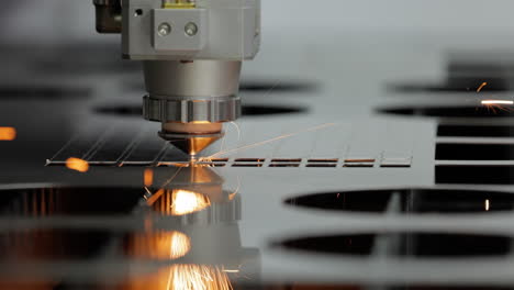 cnc laser cutting of metal, modern industrial technology.