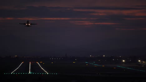 aircraft taking off to a nice orange sunset sky