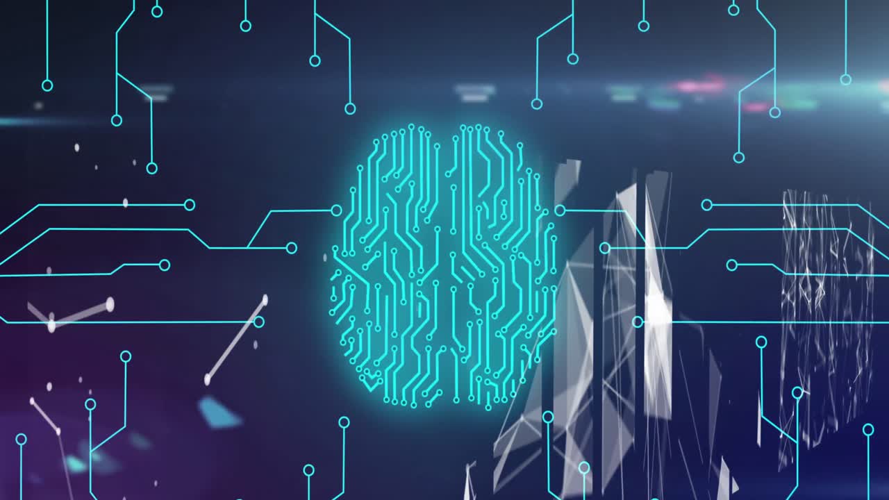 검은색 배경에 데이터 처리의 애니메이션