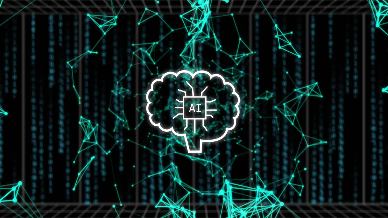 Animation of artificial intelligence text and data processing