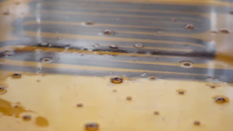 close-up of honey in a jar