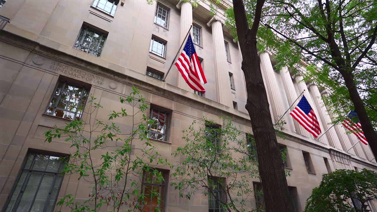 Washington DC - walking by the Department of Justice building