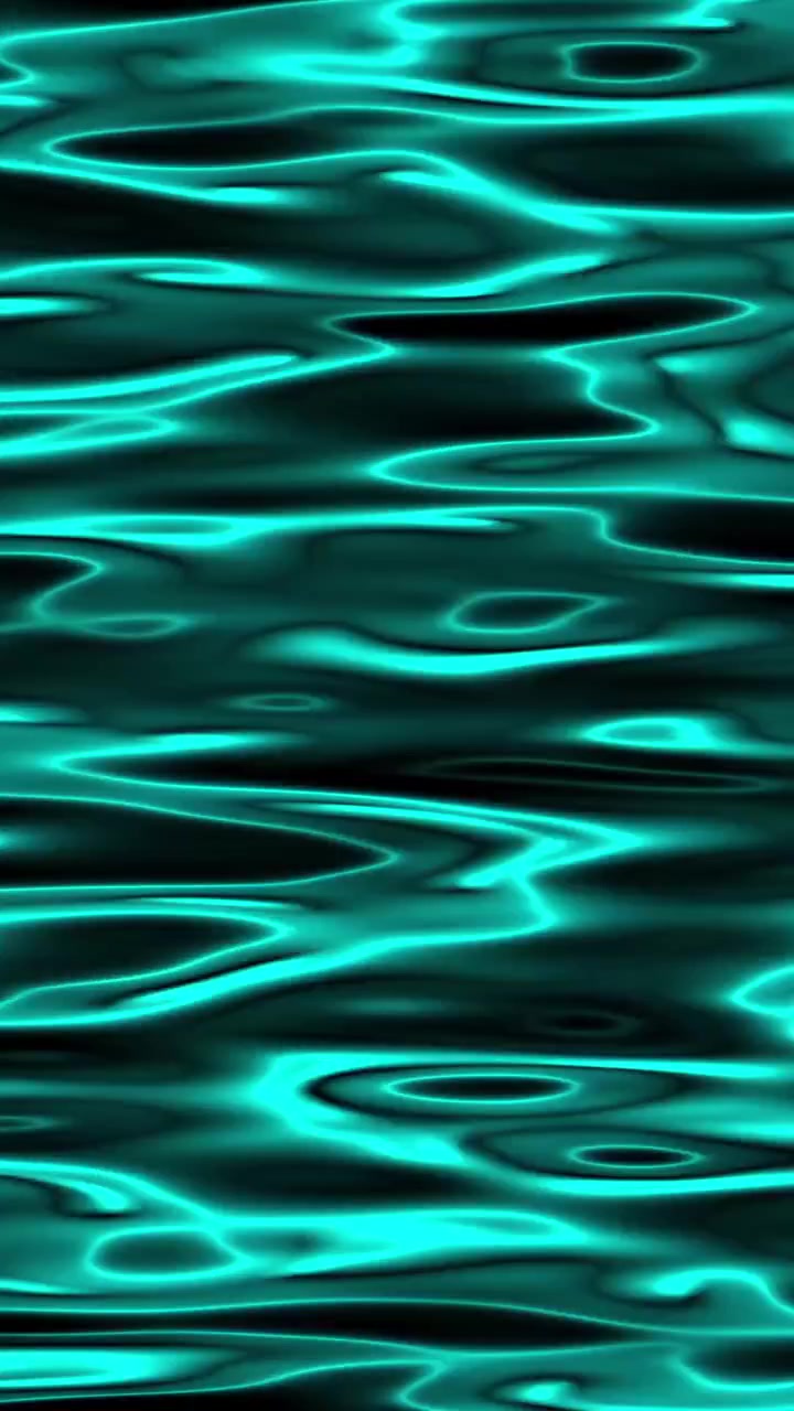 Vertical video of abstract cyan glowing liquid texture with wavy lines on black background