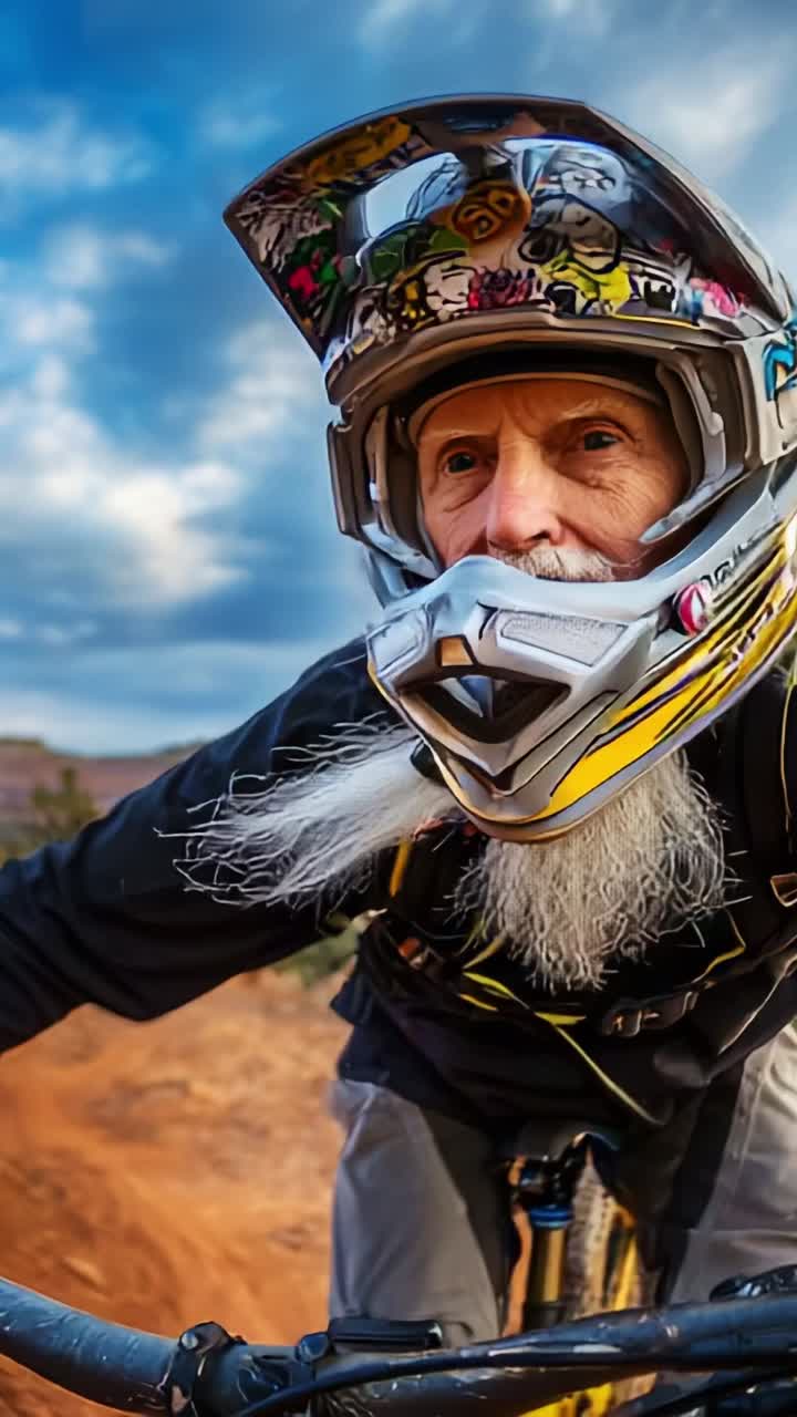 Thrilling Moments of a Mountain Biker on a Stunning Trail with Dramatic Sky in a Captivating Outdoor Adventure Experience