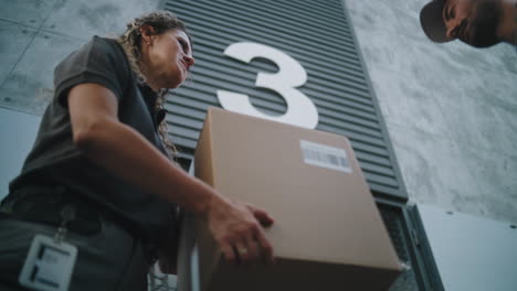 package delivery and exchange at a logistics facility