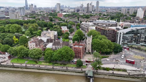 el palacio lambeth de londres, reino unido drone, vista aérea