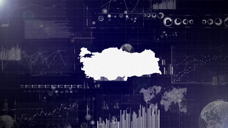 Antecedentes-Corporativos-Del-País-De-Turquía-Con-Elementos-Abstractos-De-Gráficos-De-Análisis-De-Datos-Que-Muestran-Videos-Tecnológicos-De-Análisis-De-Datos-Con-Globo-Terráqueo,-Crecimiento,-Gráficos-Y-Datos-Estadísticos-Del-País-De-Turquía