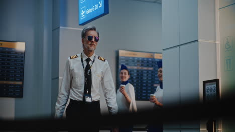 airport staff and pilot