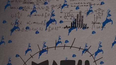 Animación-Del-Diseño-De-Patrones-De-Ciervos-Sobre-Ecuaciones-Matemáticas-Sobre-Fondo-Gris.