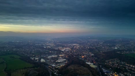 cityscape sunset roof tops panorama 4k yorkshire, endland