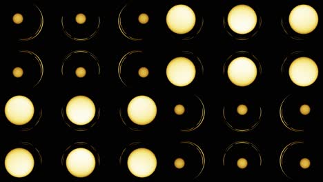 gold circles on a black background