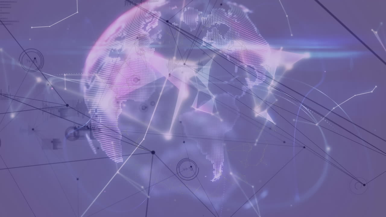 animación del globo con una red de conexiones