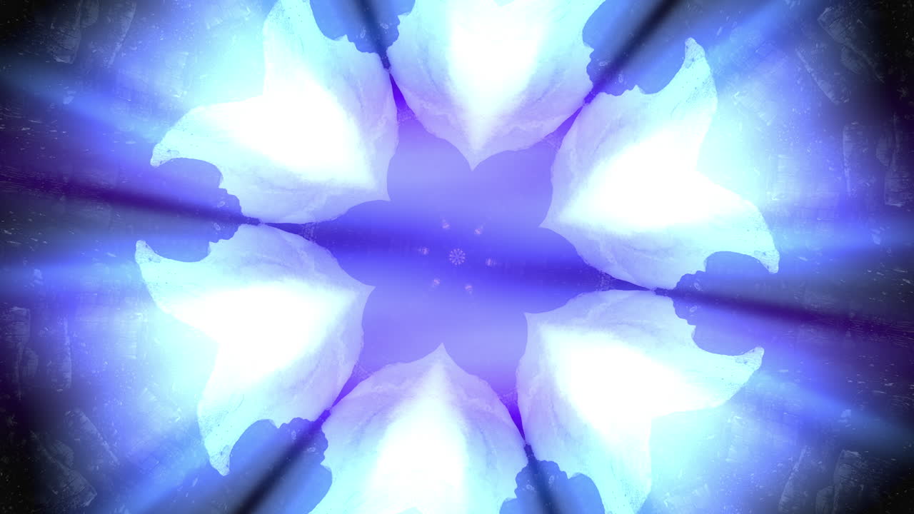 Abstract flower-like kaleidoscope animated pattern