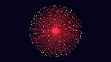 vibrant red firework bursting in the night sky