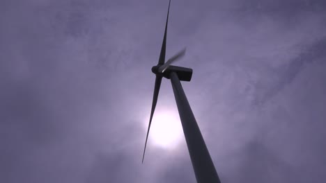 low angle of a windmill generating electricity